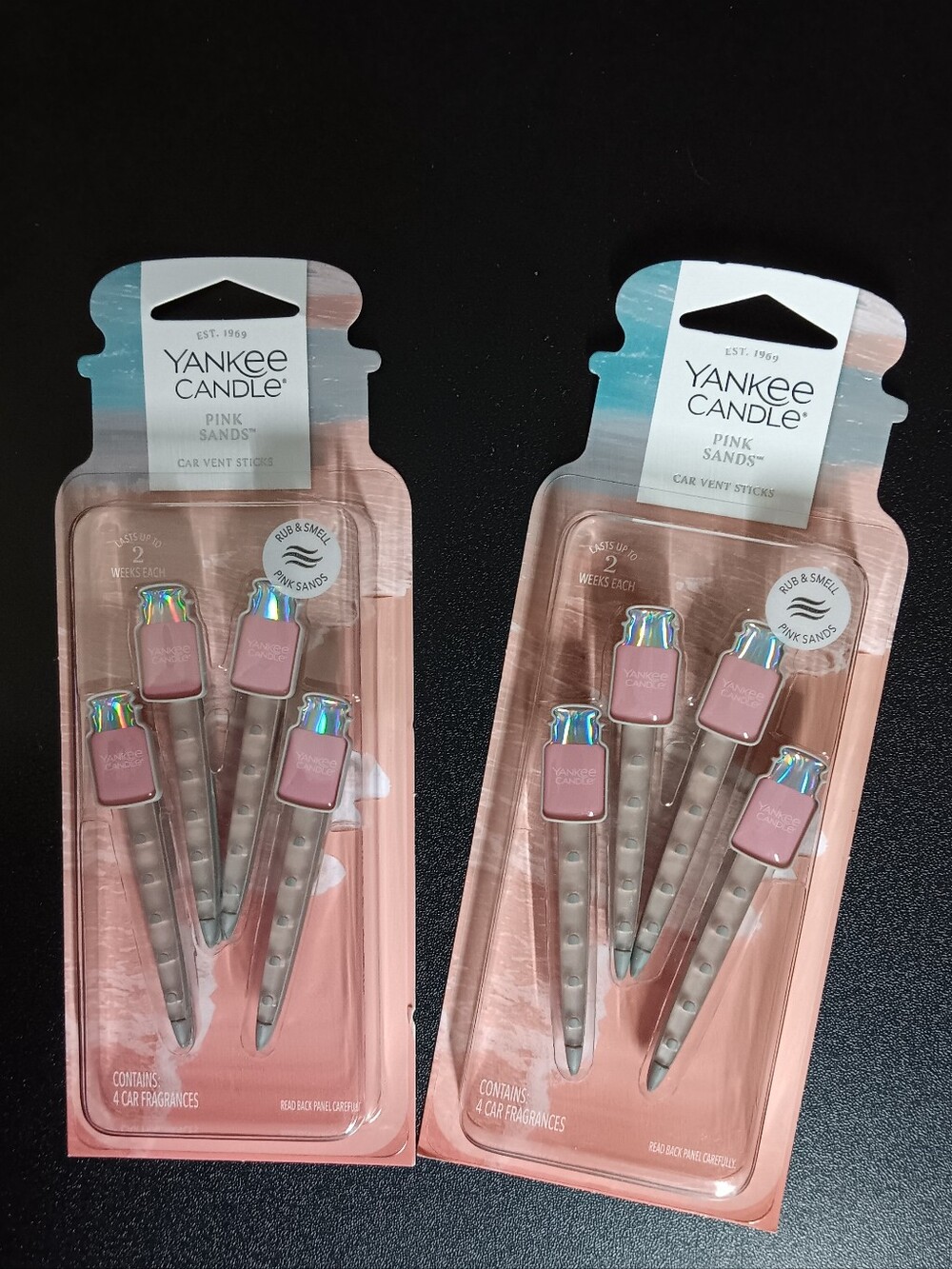 Yankee Candle Pink Sands Car Vent Sticks - Set of 4 Clips